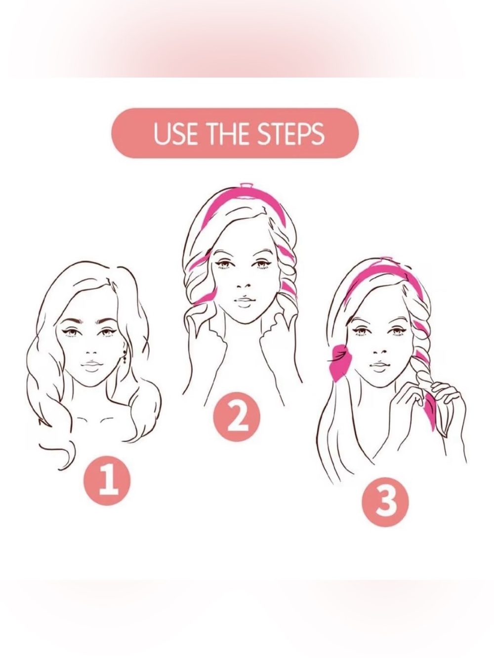 $8 Add-on | No-Heat Satin Hair Curler Headband Set - Black - Picture 6 of 13